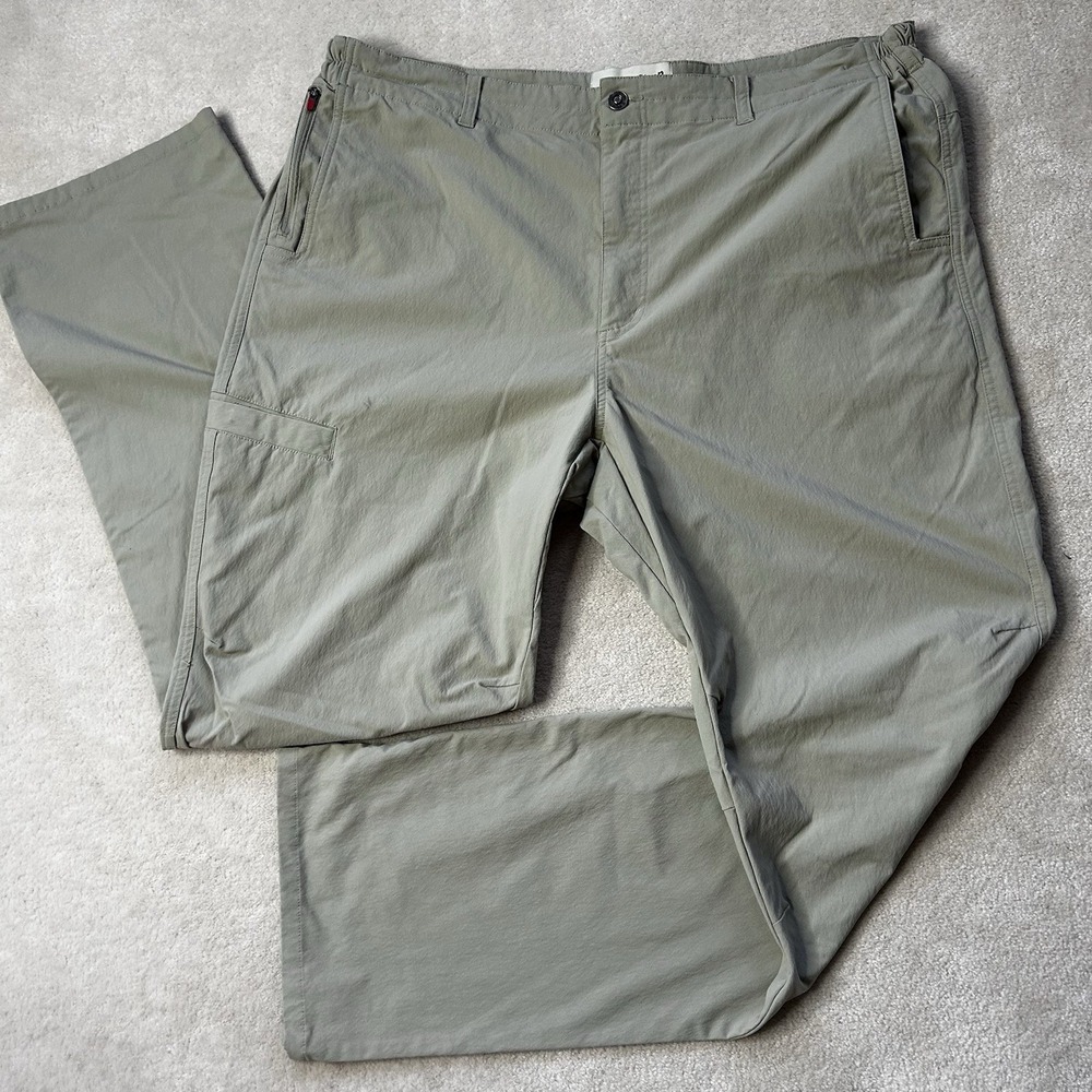 Duck Camp Pants Men XXL Tall Cargo Straight Leg Lightweight Stretch Hiking Nylon